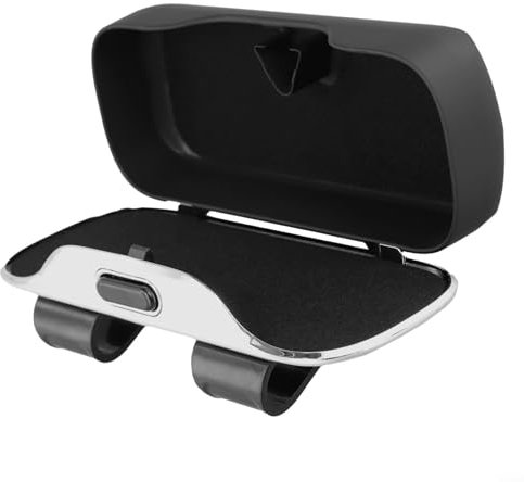 Puupaa Car Glasses Case Glasses Holders Car Sun Visor ABS Sunglasses Case Holder Portable Eyewear Storage Box for Most Car Models Interior Accessories(Black)