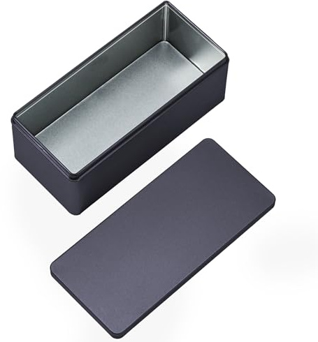 Cassette à Billets en Fer,Boîtes En Métal Avec Couvercles Boîtes Organisateur de trésorerie Cash Box,pour Argent Liquide Timbres Bonbons Biscuits Thé Café, 18,5 x 8,5 x 7 cm