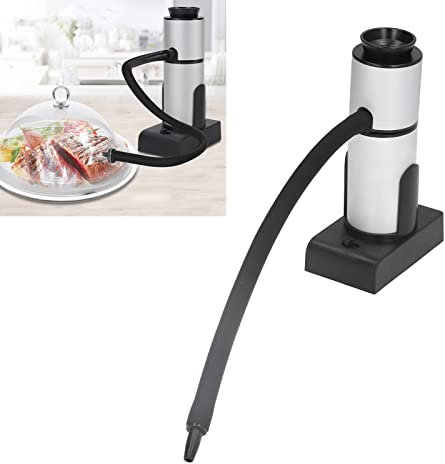Pistolet Fumoir Smoking Gun Appareil en Acier Inoxydable avec Infuseur à Fumée de Bois pour Viandes Poissons Légumes Soupes Sauces Desserts