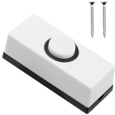 Wired Doorbell Button - Doorbell Wired with 2Pcs Screws, Wall Mounted, Weatherproof, for Home Garage Warehouse, White
