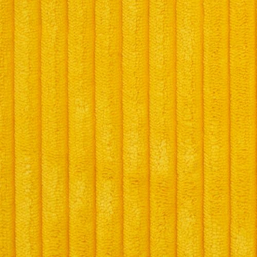 Polsterstoff Cord-Samt WANJA – Rippenbreite 1 cm – Abriebfest >90.000 Zyklen – kräftige Farben – 100 % Polyester – Möbelstoff & Taschenstoff (gelb)