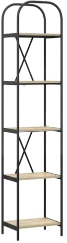 vidaXL Modern Self-Sufficient Shelf for Living Room, Wooden Bookcase for Decorating and Sorting Books in Your Home Library