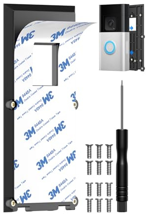 No Drill Ring Door Bell Mount Compatible with Ring Video Doorbell (2020 Release)/2/3/3 Plus/4 & Battery Doorbell Plus/Pro (2024 Release),Adhesive Bracket for Home, Apartment