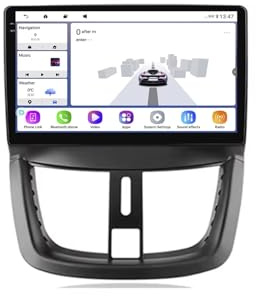 2 Din Android Radio Bluetooth per PEUGEOT 207 207CC 2006-2014 9 Inches Android 15 Bluetooth Schermo Macchina Steering Wheel Controls Per, 8Core 4G+64G