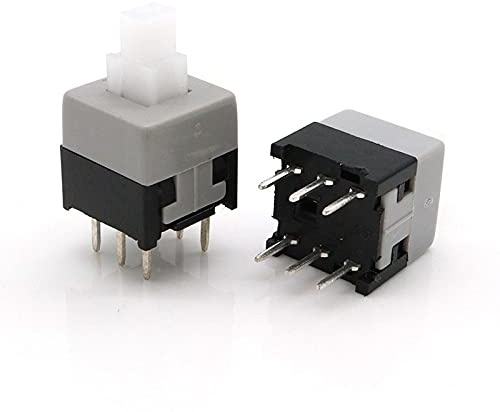 Superele Lot de 100 micro-interrupteurs tactiles à 6 broches 8,5 x 8,5 mm/5,8 x 5,8 mm avec bouton marche/arrêt (8,5 x 8,5 mm)