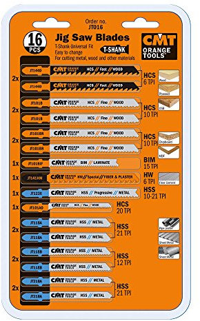 CMT JT016-16 UDS. estuche HOJAS de sierra de CALAR mango A “T”