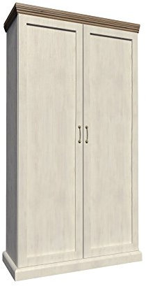Furniture24 Kleiderschrank ROYAL S2D, Schrank, 2 Türiger Drehtürenschrank mit Kleiderstange