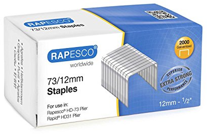 Rapesco Staples 73/12 mm Galvanised Set of 5 boxes of 2000