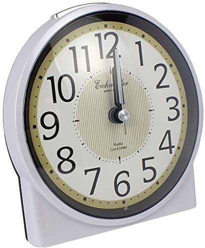 Wecker Reisewecker Alarm Analog Snooze Kunststoff weiß rund mit Beleuchtung