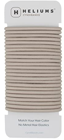Cyndibands Hair Bands - Ash Blonde - 4mm x 4.5cm Elastic Hair Bobbles - Non-Snag Fabric Hair Ties – Match Your Hair Color Ponytail Holders - 24-Pack