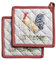 Maison d' Hermine Campagne Lot de 2 maniques, 100 % coton, pour barbecue, cuisson, four, micro-ondes, grillades, printemps/été, Pâques, (20cm x 20cm)