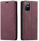 mvced Coque Compatible avec OnePlus 8T,Anti-Choc Housse en Cuir Premium Flip Case Portefeuille Etui,Vin Rouge