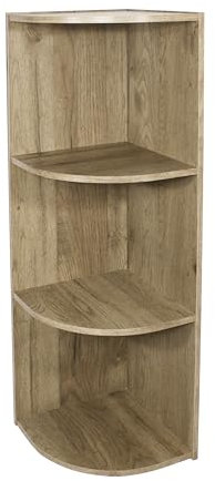 Iris Ohyama Eck-Holzbücherregal, 3 Etagen, Aschbraun, Vielseitig, Modular, Offenes Regal, Für Wohnzimmer, Büro, Schlafzimmer, Platzsparend, Bücher, CD, Dekor, Einfacher Aufbau, CX-3C