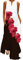 WINKEEY Femme Robe Longue Imprimé Floral Maxi Robe Bohème avec Poches sans Manches Grande Taille, Rouge Rose L