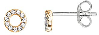 Xenox Damen 925 Sterling Silber Ohrstecker mit Zirkonia in goldfarben - XENOX Powertower - XS3431GN