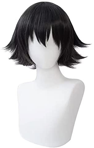 GZIRUE Schwarze Graue Kurze Perücke Haar für Ranpo Edogawa Wig Cosplay Halloween Party Anime Kostüm