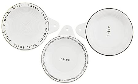 Mud Pie Bistro Service de table Blanc 11,4 cm de diamètre