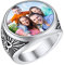 FaithHeart Edelstahl Benutzerdefiniert Fingerring mit Keltischer Knot Symbol Personalilsierter Siegelring mit Foto Text Gravur Herren Damen Bandring für Ihre Freunde und Familie