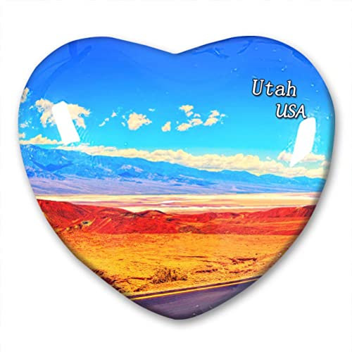 USA Utah Kühlschrankmagnet Kühlschrank-Aufkleber Kollektion Dekorativer Magnet Reise-Souvenir Herzform Kristallglas