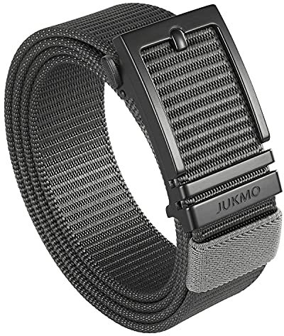 JUKMO Automatik Gürtel Herren, Nylon Taktischer Ratsche Gürtel (Grau, XXL-für Taille 126cm-135cm (Länge 155cm))