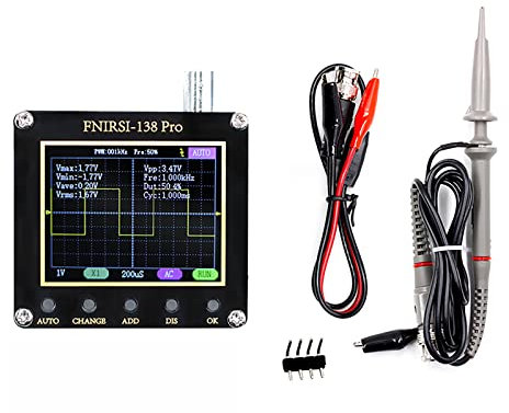 WANGCL 138Pro Oscilloscopio Portatile Portatile con sonda ad Alta Tensione Display TFT da 2,4 Mini oscilloscopio Digitale-Larghezza di Banda 200 KHz e frequenza di campionamento 2,5 MS/S
