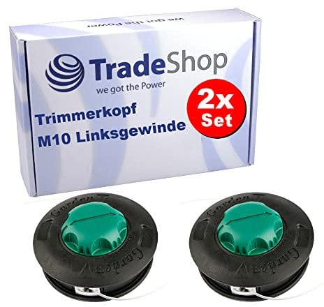 Trade-Shop - Set di 2 testine di ricambio per tagliaerba Efco 63109001 63129007, filettatura sinistra M10 x 1,25 mm