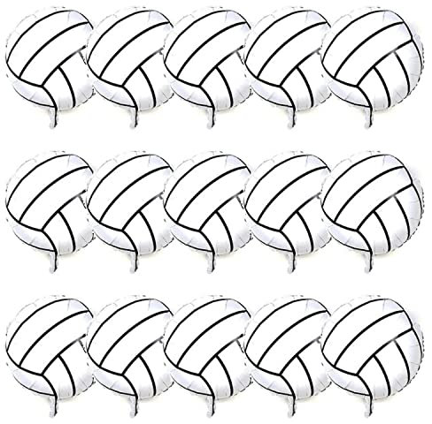 Volleyball-Ballons, 45,7 cm, Mylar-Volleyball-Ballons, Aluminiumfolien-Ballons für Geburtstagsparty, Sport, Motto-Party, Dekoration für Geburtstag, Urlaub, Partyzubehör, 15 Stück