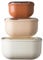 OMADA Design - Set di 3 Contenitori ermetici per alimenti quadrati da 0,4-1 - 2 L, porta pranzo con coperchio trasparente - Made in Italy - Linea Pull Box