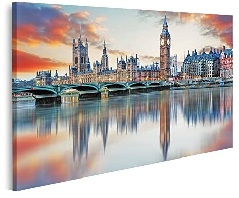 islandburner Bild auf Leinwand London Big Ben und Houses of Parliament Großbritannien Bilder Wandbilder Poster