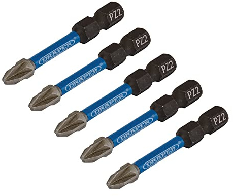 Draper 05647 PZ-Type Impact Screwdriver Bits, No.2 x 50mm (Pack of 5)