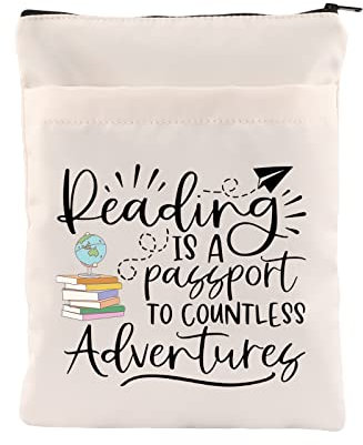 Book Lover Book Sleeve Literary Themed Reading Pouch Gifts for Bookworm