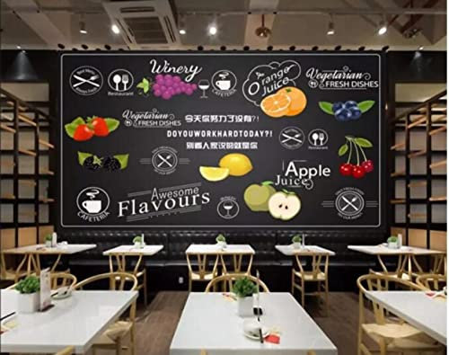 Papier Peint Peintures Murales 3d Peintes À La Main Tableau Noir Boisson Jus Boisson Boisson Froide Boutique Papier Peint, 3D, 250x175cm