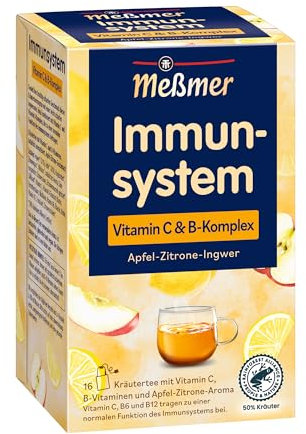 Meßmer Immunsystem | Vitamin C & B-Komplex | 16 Teebeutel | Glutenfrei | Laktosefrei | Vegan