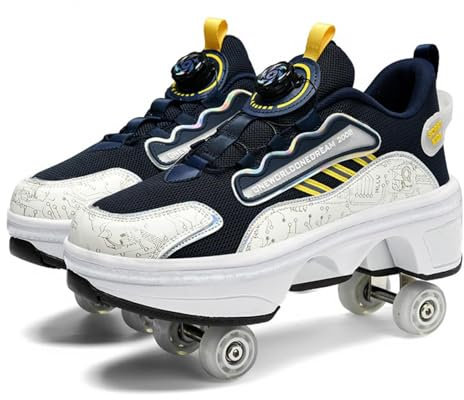 Verstellbare Schlittschuhe, atmungsaktive und Bequeme Vierrad-Schlittschuhe, geeignet für Anfänger Mädchen, Frauen und Kinder,38