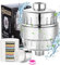Filtri per Doccia 25 Stadi,Filtro Doccia Anticalcare,Filtro per Doccia con 2 Cartucce Filtranti,Filtro anticalcare doccia acqua dura-Filtro universale doccia,Riduce la Pelle Secca Pruriginosa Forfora