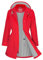 ATLASLAVA Regenjacke Damen Lang Wasserdicht Kapuze Regenmantel übergangsjacke Trenchcoat Outdoor Mantel Rot L