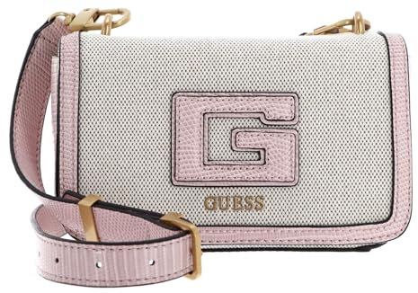 GUESS G Status Mini Crossbody Flap Bag Natural/Light Rose