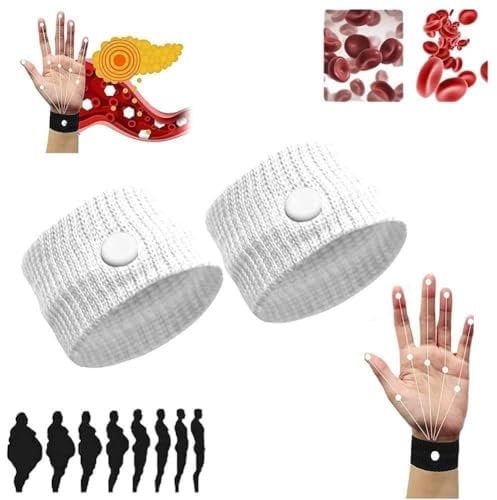 Blood Sugar Management Bracelet Promote Relaxation Acupressure Nylon Lightweight For Auxiliary Color Tools Body White Monitor Wristband WeiMax Therapeutic women's Disposable Disposable Tracker