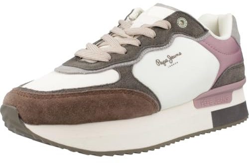 Pepe Jeans Rusper Mania, Zapatillas Mujer, Gris Acero Gris, 39 EU