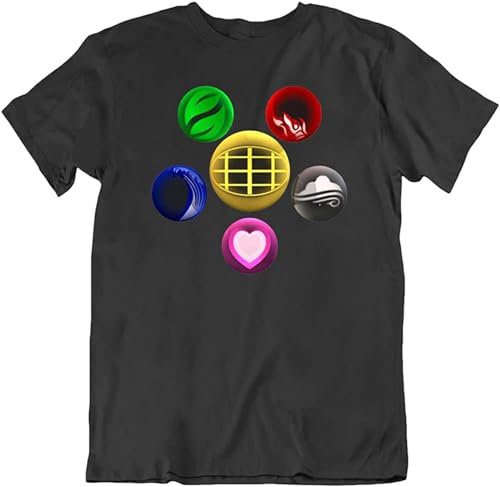 Captain Planet The Power is Yours Rings of Fire Water Earth Wind Heart T Shirt T-Shirt Black S