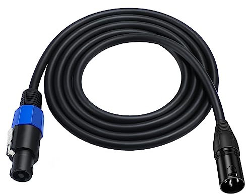 Halokny Speakon auf XLR-Lautsprecherkabel, XLR 3-poliger Stecker auf Speakon-Stecker, Audio-Adapter für DJ/PA-Lautsprecherkabel mit Drehverschluss (Speakon auf XLR-Stecker, 3 m)