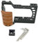 Topcine Gabbia per fotocamera con manico in legno, compatibile con la fotocamera Sony Alpha A6400 A6300 A6000 A6100 con fulmini, fori di posizionamento della maniglia, più fori per viti da 1/4 3/8