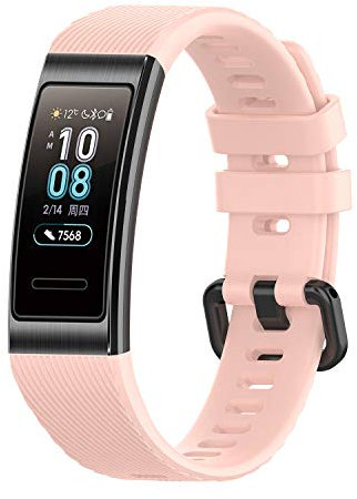 Bracelet Compatible avec Huawei Band 4 Pro/3 Pro/3, 19mm Bracelets de Remplacement en Silicone pour Huawei Band 3 (Rose)