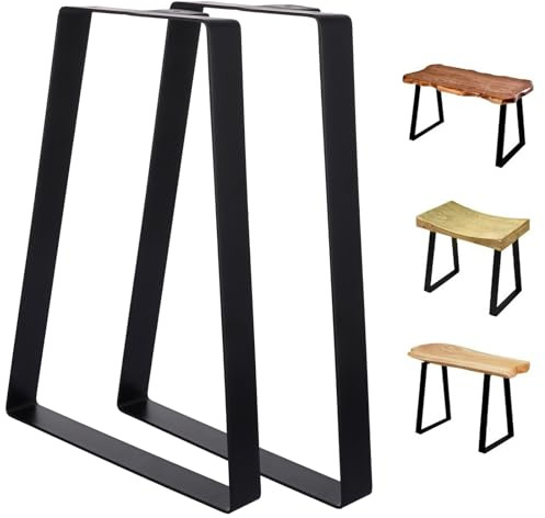 LOPYXBR Tischbeine aus Metall, 40 cm, Schwarz, Esstischbein mit Schrauben und Bodenschonern, robuste industrielle Bankbeine, 40 cm, für Heimwerker, Beistelltische, Möbel, 2 Stück