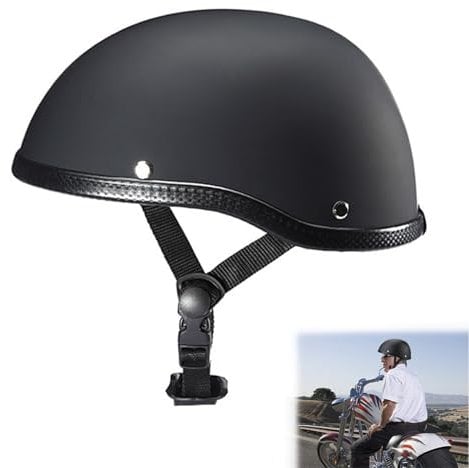 Casco Scodella,Casco a Mezza Calotta, Casco per Scooter, Casco per Ciclomotore, Mezzo Casco per Moto, Casco per Scooter, Copertura per Casco da Moto, Casco per Ciclomotore, Calotta Cerebrale