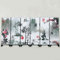 Hasaller 6Panel Miniatur Faltschirm Raumteiler mit Pflaumenblüte Orchidee Chrysantheme Blume Motiv Holz Trennwand Sichtschutz Trennwand Dekorative Orientalische Möbel für Home Office Wohnzimmer