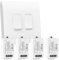 Candeo Wireless Kinetic Dual Light Switch (2-Gang x 2-Channel) & 4 x RF Receiver Module Kit | No Wiring or Batteries Needed | Easy Installation & Eco-Friendly Modular Lighting Control
