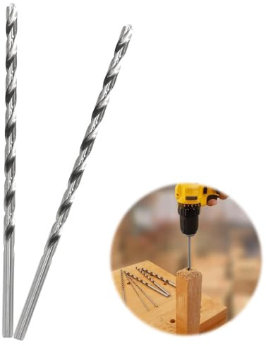 Broca helicoidal de 7 mm de largo y 200 mm de largo, de acero de alto carbono, para madera, plástico y aluminio, 2 unidades (plata)