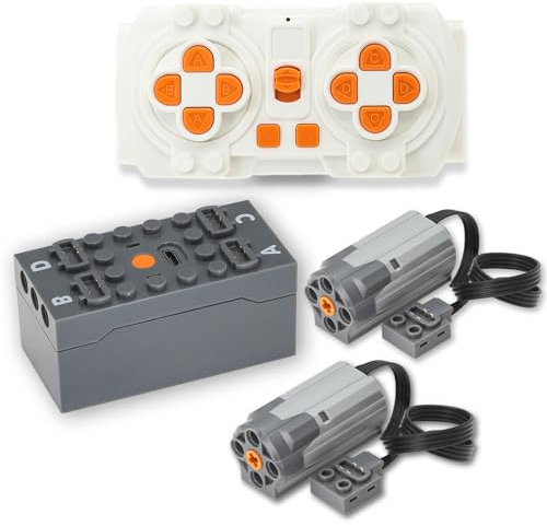 Zylopa Kit de 4 Moteurs Powerfunction Technic avec télécommande Bluetooth et boîtier de Batterie au Lithium