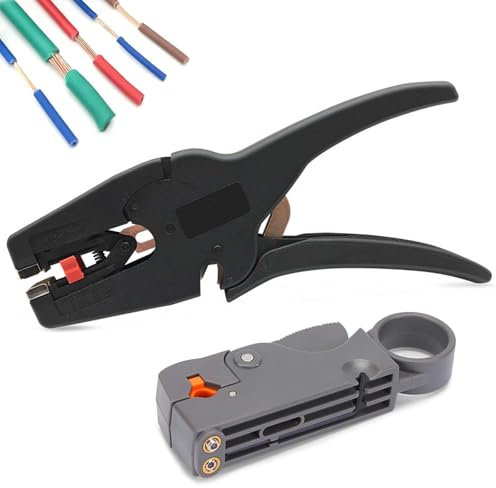 Abisolierzange, 0,03-10 mm² Abisolierwerkzeug Multifunktionales mit Klein Abisolierer Zange, Schieberegler zur Einstellung der Abisolierstärke, Abisolierzange Automatisch, Kabelschneider